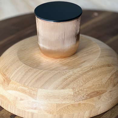 Rose Gold Ribbed Candle in Black Raspberry & Vanilla